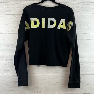 Adidas Tie Dye Spellout Long Sleeve Crop Tee Size M